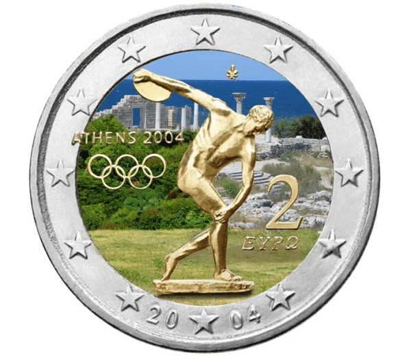 2€ Euro Grèce 2004 – Jeux Olympiques, Couleur