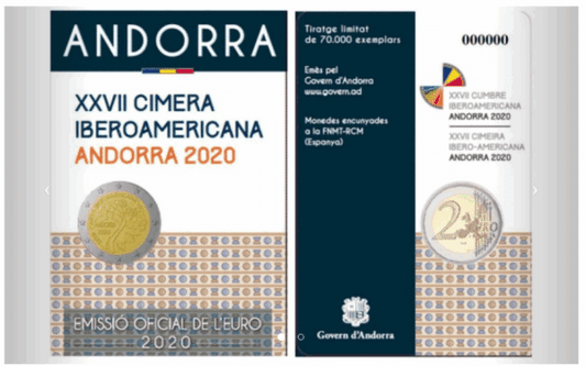 Andorre 2 Euro 2020 Andorre Ibéro-Américain Sommet Blister