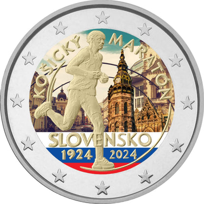 2 euros Couleur 100e anniversaire du Marathon international de Košice Slovaquie 2024