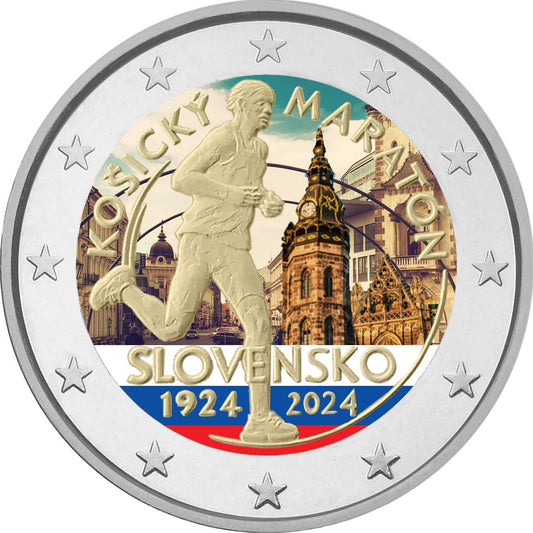 2 euros Couleur 100e anniversaire du Marathon international de Košice Slovaquie 2024
