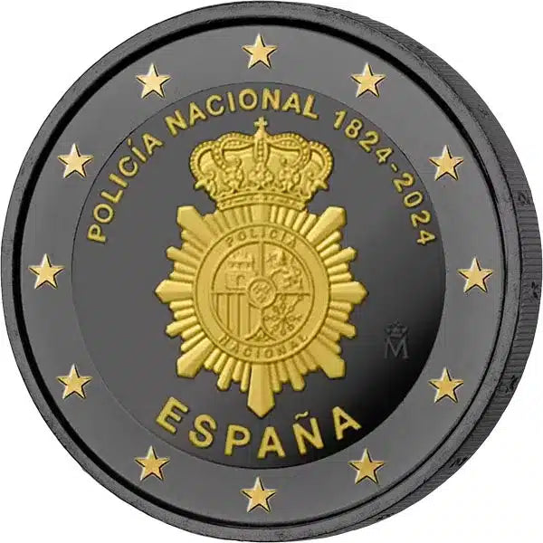 2€ Ruthénium Espagne 200 ans de la Police nationale 2024