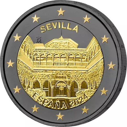 2 Euro Espagne Ruthénium Or AURU Cathédrale de l'Alcázar et Archivo de Indias de Séville 2024
