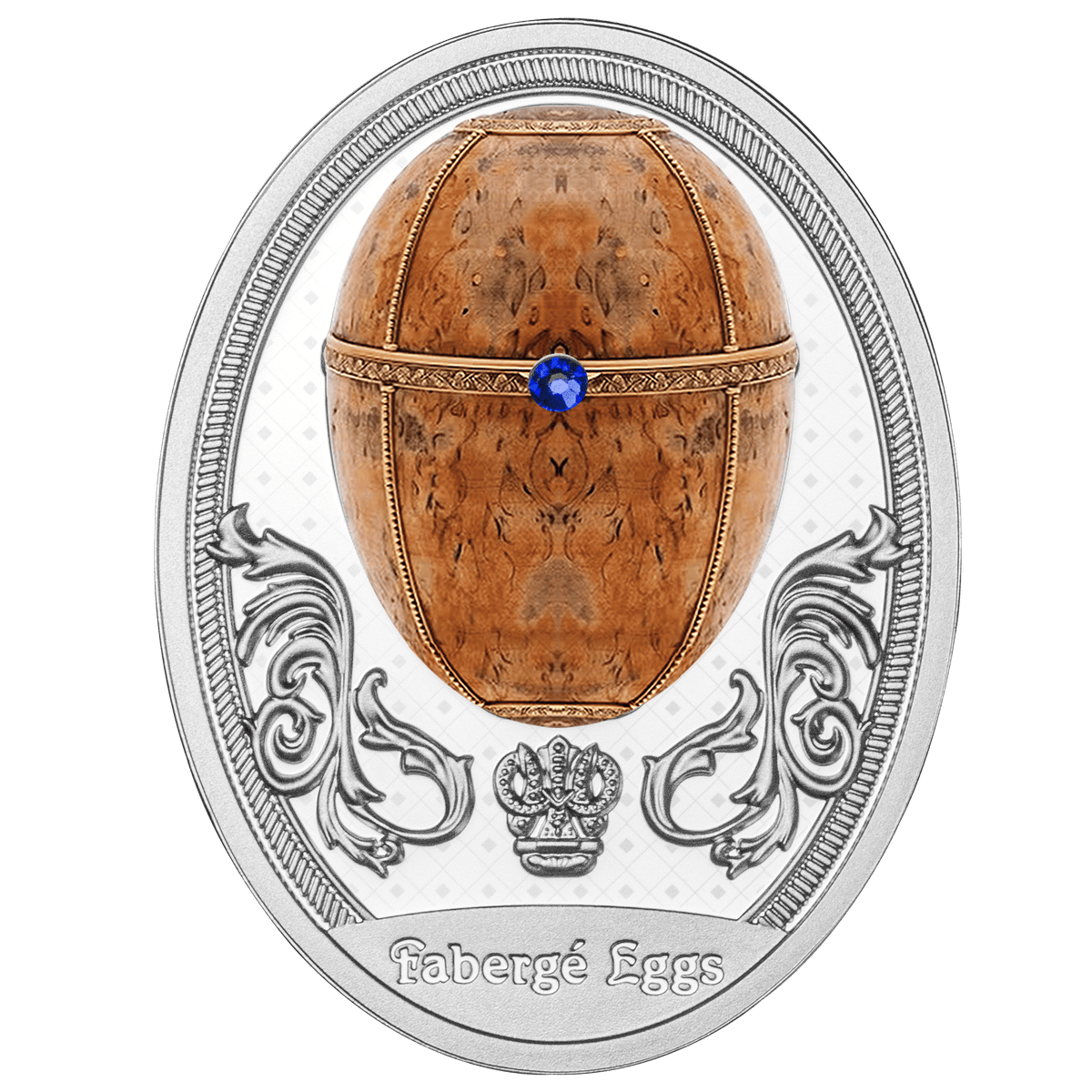Oeuf de Bouleau de Carélie Fabergé 1$ Argent 999 Niue 2024