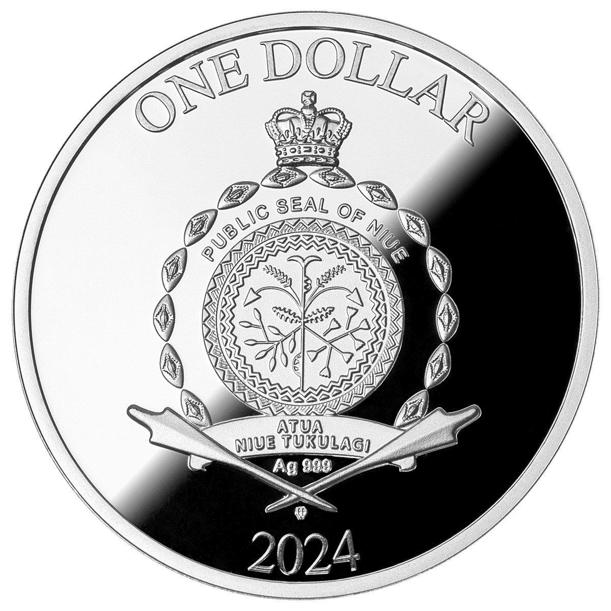 Thésée, héros de la mythologie, 1 oz d'argent 999, 2 $, Niue 2024