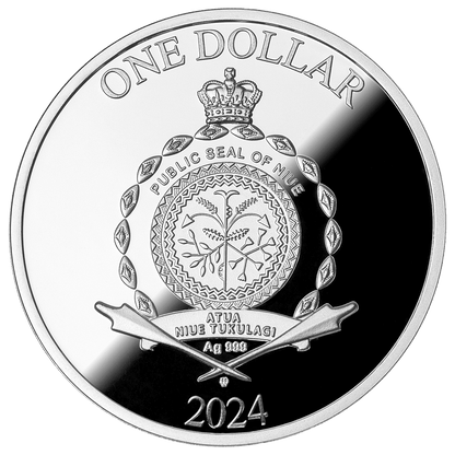 Thésée, héros de la mythologie, 1 oz d'argent 999, 2 $, Niue 2024