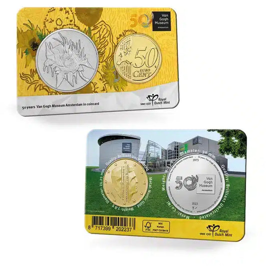 Pièce de monnaie et médaille de collection du musée Van Gogh (Pays-Bas, 2023) - 0,50 €