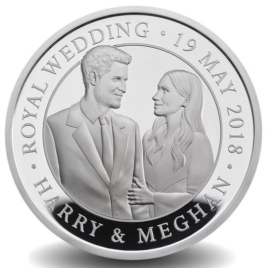DERNIÈRE Pièce de 5 £ en argent « Mariage royal du prince Harry et de Meghan Markle » – Royaume-Uni 2018