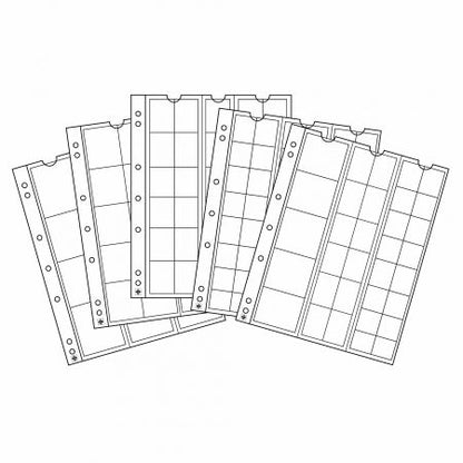 Pages transparentes pour album de pièces Optima – 5 pièces – diamètre jusqu'à 34 mm