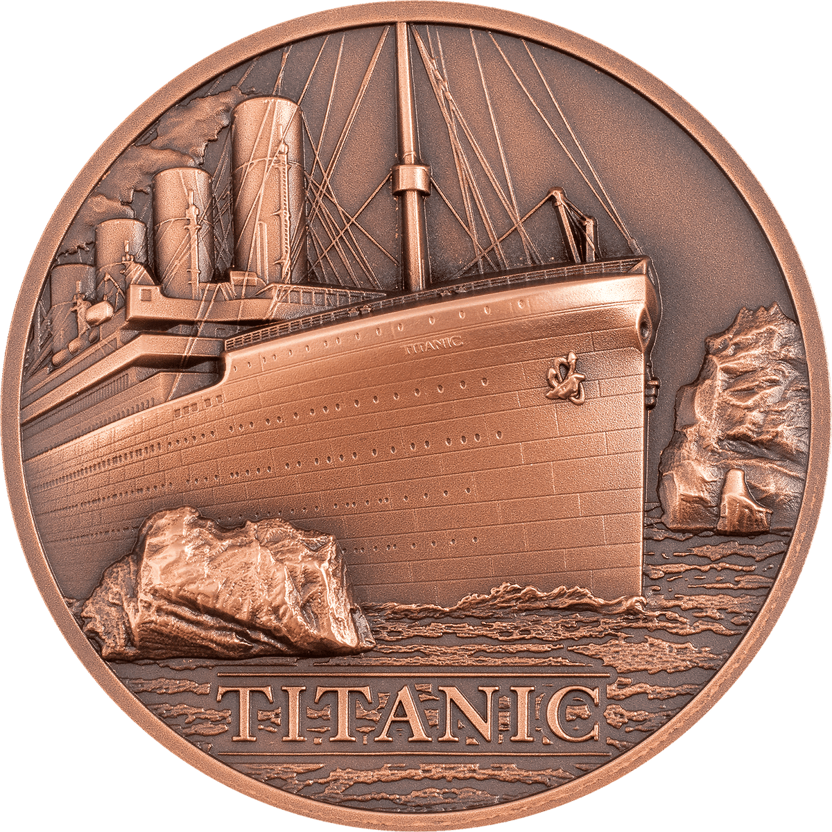 Pièce de 1 dollar Titanic 100 ans en cuivre, Îles Cook 2022