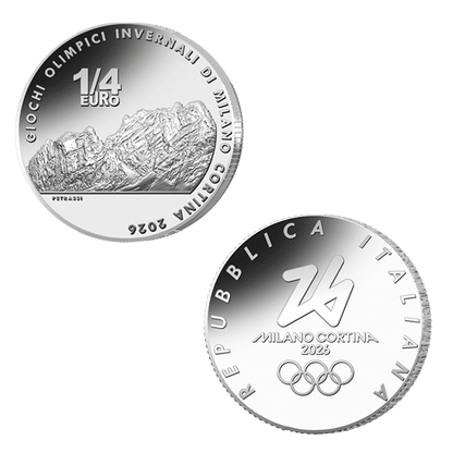1/4 Euro MILANO-CORTINA 2026 Argent 999 Jeux Olympiques Italie 2025