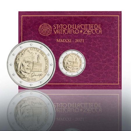 2 euros, 700 ans après la mort de Dante Alighieri, Vatican 2021