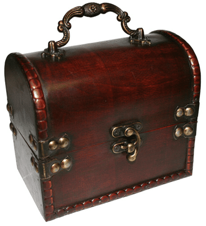 Coffre de rangement en bois pour pièces de collection (grand modèle)