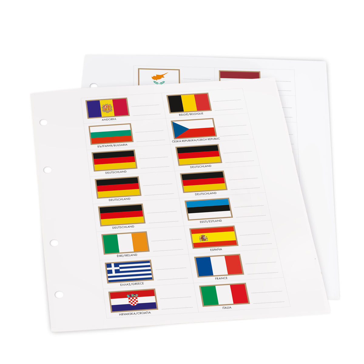 Drapeaux pour l'album Numis Euro - 2 pièces
