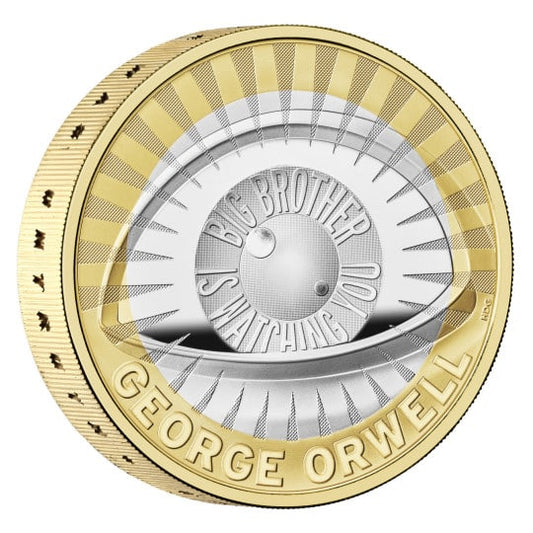 Pièce de 2 £ en argent George Orwell, qualité Belle Épreuve, Piedfort, 2 plis, Royaume-Uni, 2025