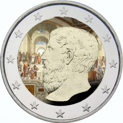 2€ Euro Grèce 2013 – Académie de Platon, Couleur