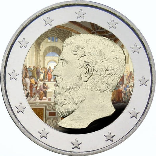 2€ Euro Grèce 2013 – Académie de Platon, Couleur