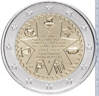 2€ Euro Grèce 2014 – Union des îles Ioniennes