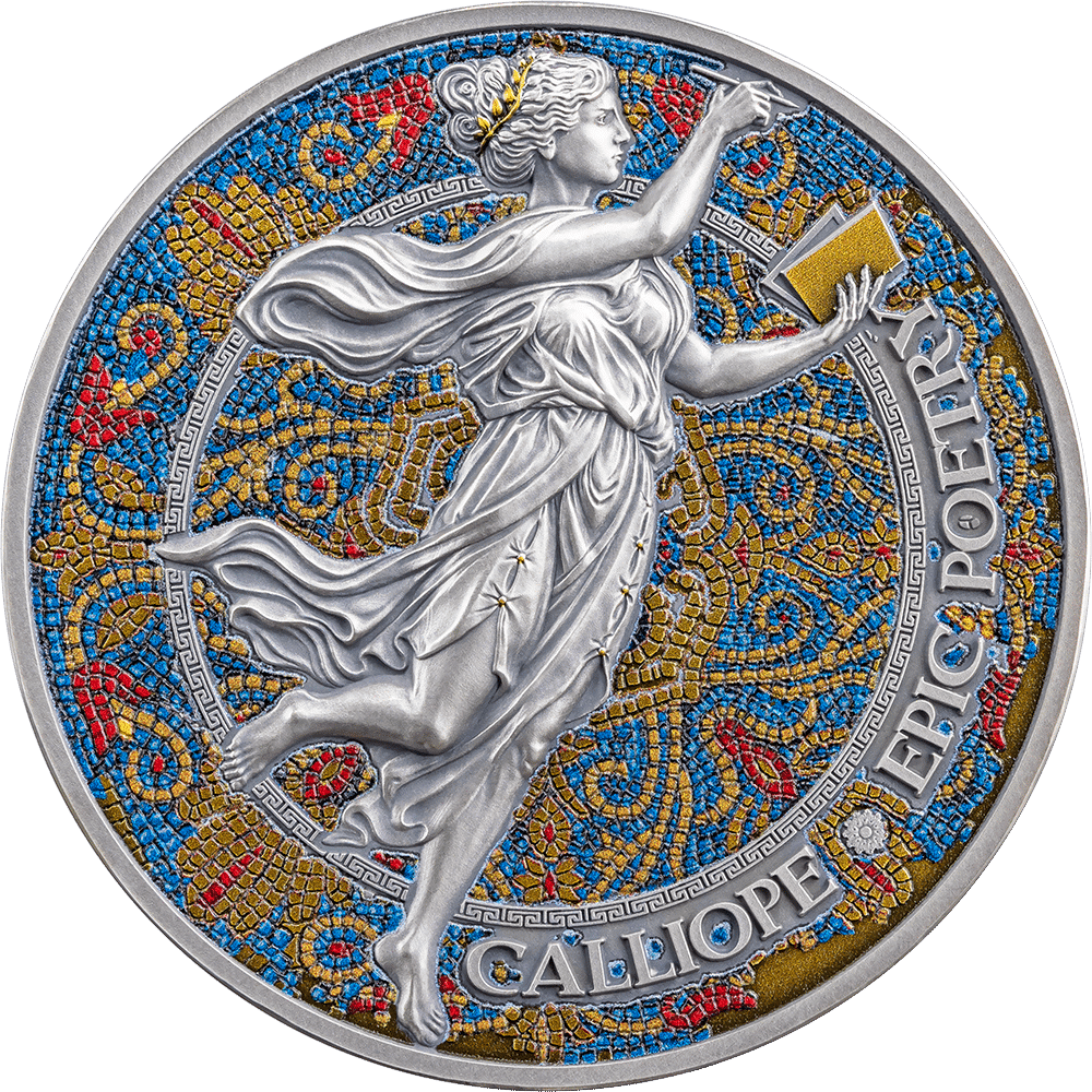 Pièce Calliope en argent 999, 2 oz, 9 Muses, Cameroun 2024