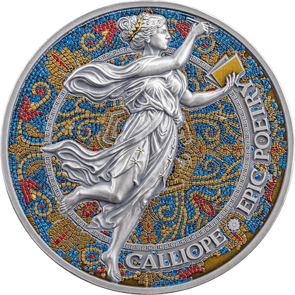 Pièce Calliope en argent 999, 2 oz, 9 Muses, Cameroun 2024