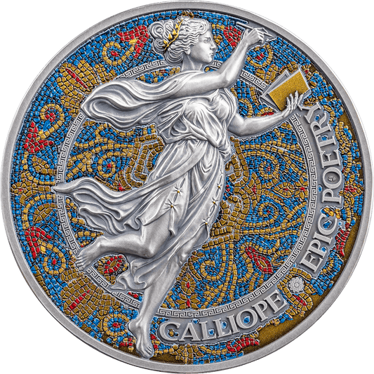 Pièce Calliope en argent 999, 2 oz, 9 Muses, Cameroun 2024