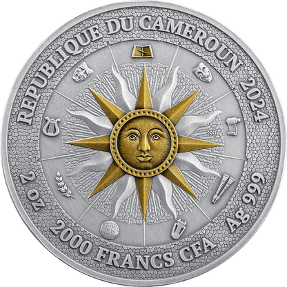 Pièce Calliope en argent 999, 2 oz, 9 Muses, Cameroun 2024