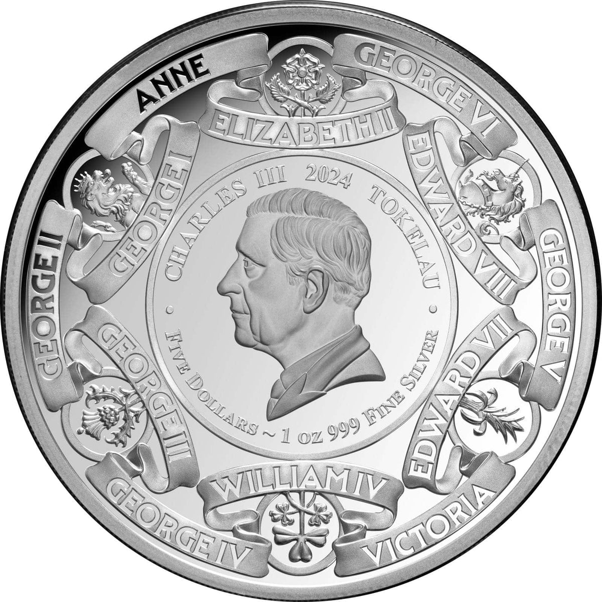 Monarques de Grande-Bretagne 1 oz Argent 999 Proof 2024