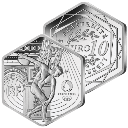 Pièce d'argent de 10 € – Jeux Olympiques de Tokyo-Paris 2024 – Hexagone, Belle Épreuve, 2022
