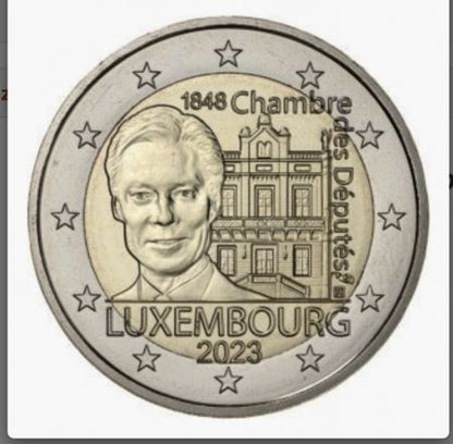 2 euros, 25e anniversaire de l'entrée du Grand-Duc Henri comme membre du Comité international olympique, Luxembourg, 2023