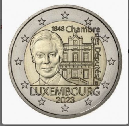 2 euros, 25e anniversaire de l'entrée du Grand-Duc Henri comme membre du Comité international olympique, Luxembourg, 2023