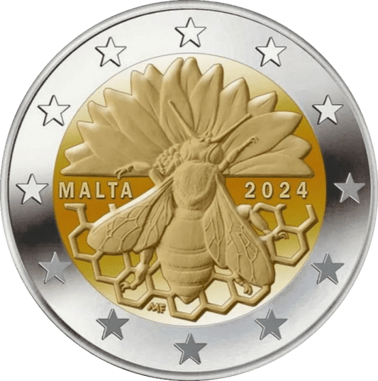 2 euros, Malte, l'abeille, 2024