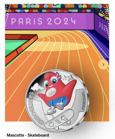 Collection de 9 pièces en argent – Mascotte olympique phrygienne PARIS2024TM France, 2023