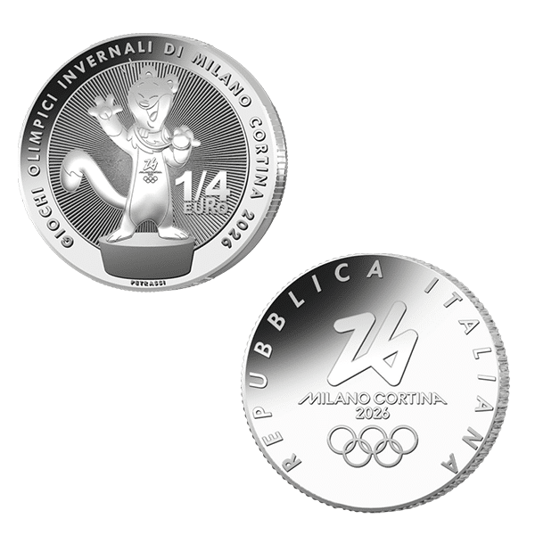 1/4 Euro MILANO-CORTINA 2026 Argent 999 Jeux Olympiques Italie 2025