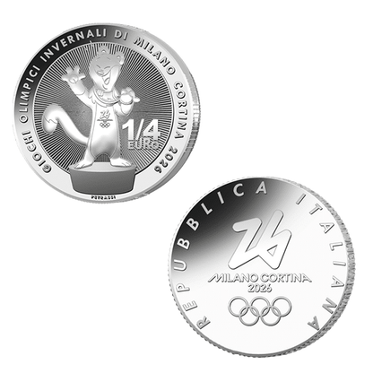1/4 Euro MILANO-CORTINA 2026 Argent 999 Jeux Olympiques Italie 2025