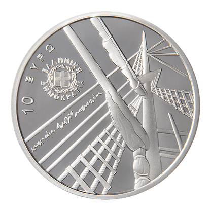 Pièce de collection de 10 euros, argent 925, commémorant le 200e anniversaire de la mort de Laskarina Bouboulina (2025)