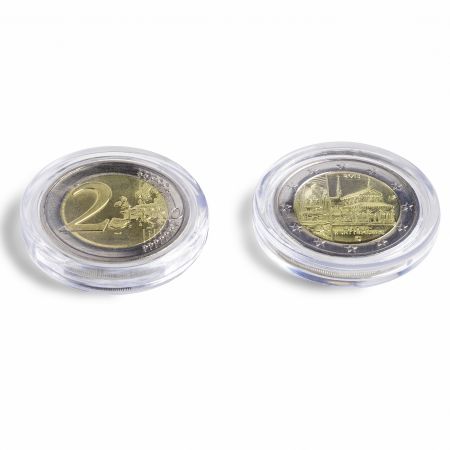 Capsules Ultra Coin pour pièces de 2 euros – Diamètre 26 mm – 10 ou 100 pièces