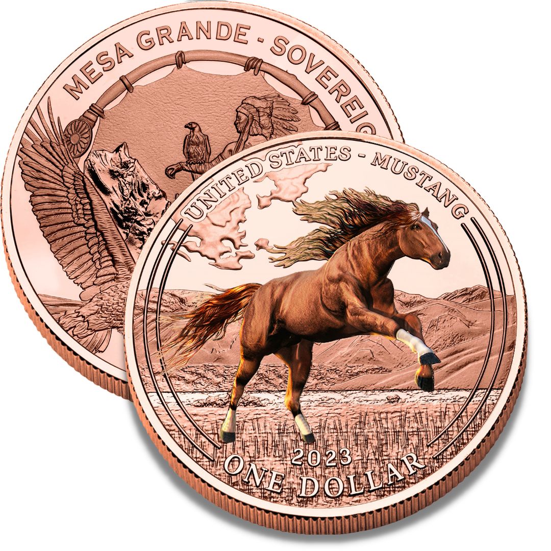 ÉNORME Mustang à 1 $, Ø 65 mm, 155,55 g, Mesa Grande