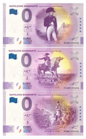 Coffret de collection de 3 billets de 0 euros – Napoléon