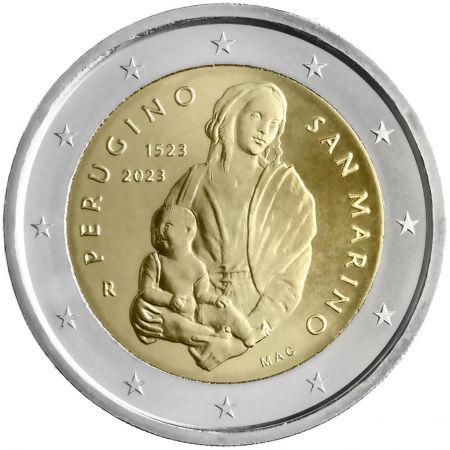 2 euros, 500e anniversaire de la mort de Pietro Perugino, Vatican, 2023