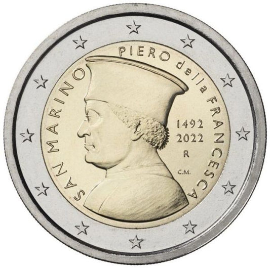 2 €, 530 ans depuis la mort de Piero de la Francesca, Saint-Marin, 2022