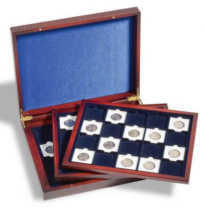 Coffret de présentation Volterra Trio De Luxe pour 20 capsules Quadrum (50 × 50 mm) – Bleu