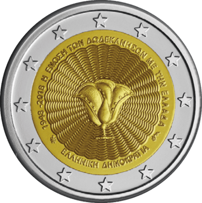 2€ Euro Grèce 2018 – 70e anniversaire de l'Union du Dodécanèse