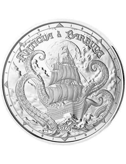Contrebandier de rhum et Kraken – Antigua-et-Barbuda 2024 – Pièce d'argent de 1 once
