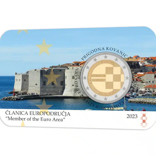 Carte de 2 euros 2023 Croatie, introduction de l'euro comme monnaie officielle