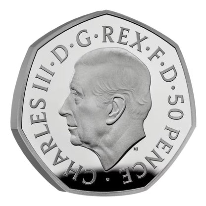 DERNIÈRE IMPRESSION Royaume-Uni – Piedfort 2 plis 2022 Elizabeth II 0,50 £ – Argent – Belle Épreuve