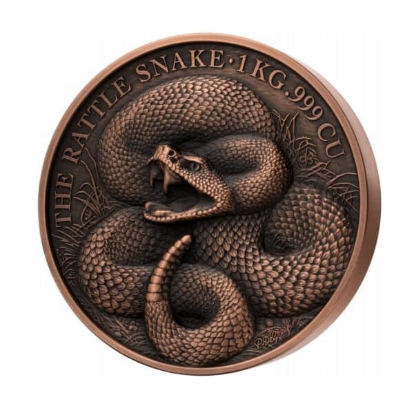 Pièce de 1 kilo en cuivre 999 de l'année du Serpent – Bénin 2025