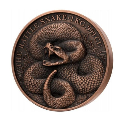 Pièce de 1 kilo en cuivre 999 de l'année du Serpent – Bénin 2025
