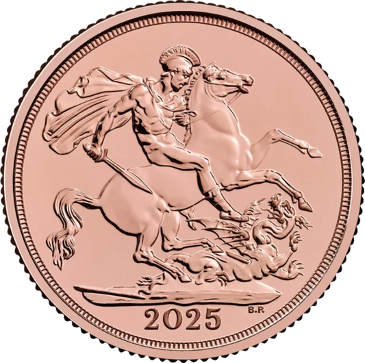 Pièce d'or d'un demi-souverain 2025, Royaume-Uni - Demi-livre sterling