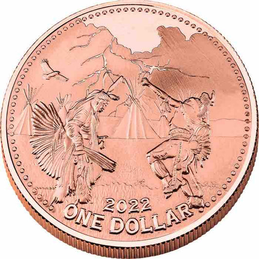 Pièce géante de 1 $ Rain Dance Ø 65 mm 155,55 g Mesa Grande