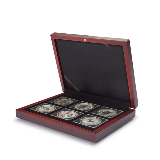 Coffret Volterra pour 6 capsules numismatiques Quadrum
