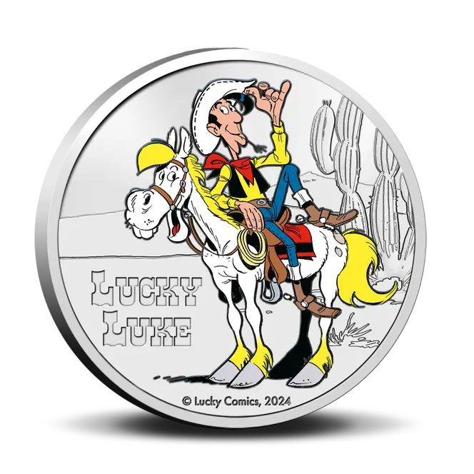 Belgique 5 euros Lucky Luke coloré CU/NI B.U. 2024